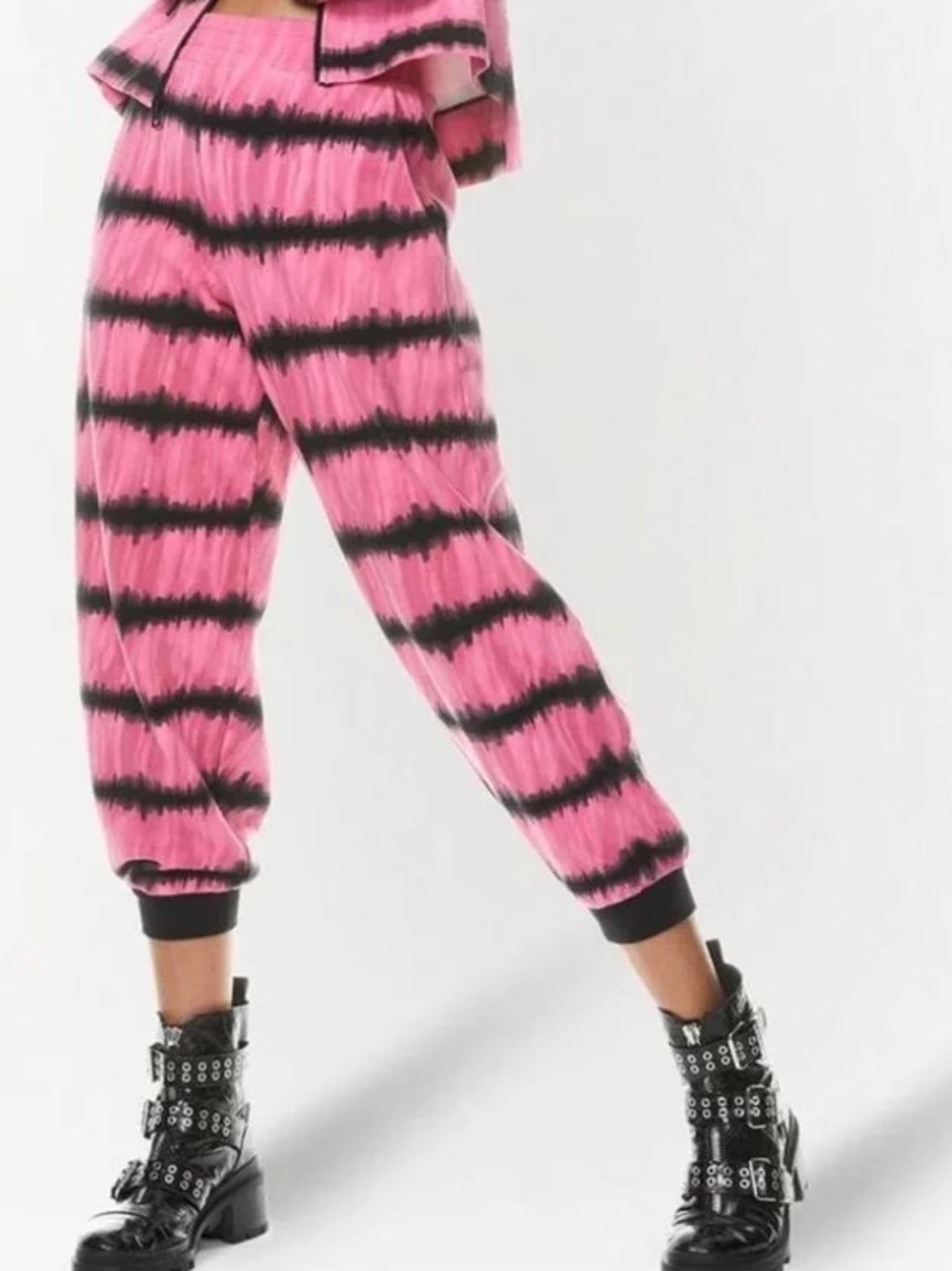 Alice & Olivia - Malibu Tie Dye Sweat pant Jogger in XS / Pink/ BLK
